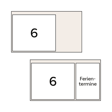 DER RIESE Kalenderkarten Ausführung Sonderformat 2x6