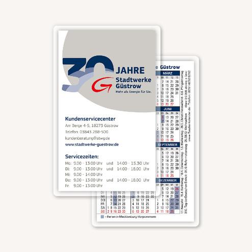 DER RIESE Kalenderkarte Stadtwerke Gustrow