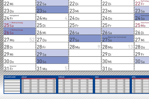 DER RIESE Plakatkalender Urlaubsplaner