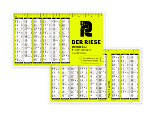 DER RIESE Taschenkalender Formate Sonderformat