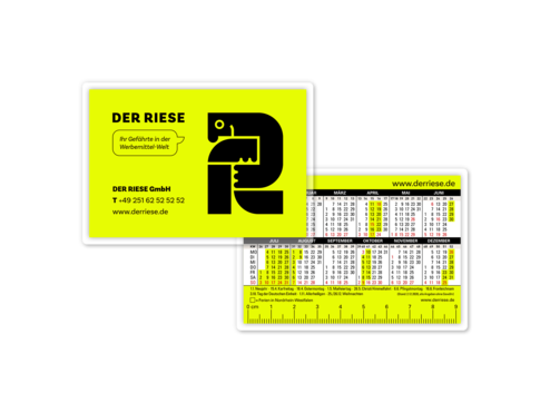 DER RIESE Taschenkalender Formate Spielkartenformat